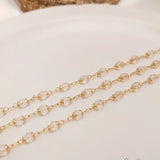 14K Gold-Filled 4MM Zircon Beads Necklace Chains DIY