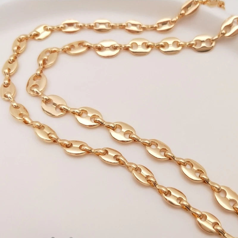 14K Gold Filled Retention Necklace Chains 5-7MM O Style DIY Jewelry Making