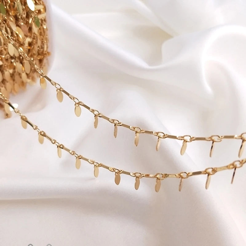 14K True Filled Leaf Water Drop Necklace Chain DIY Jewelry Making