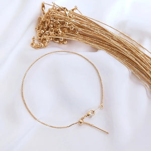 14K Gold Plated Adjustable Bracelet Chains DIY Jewelry Findings