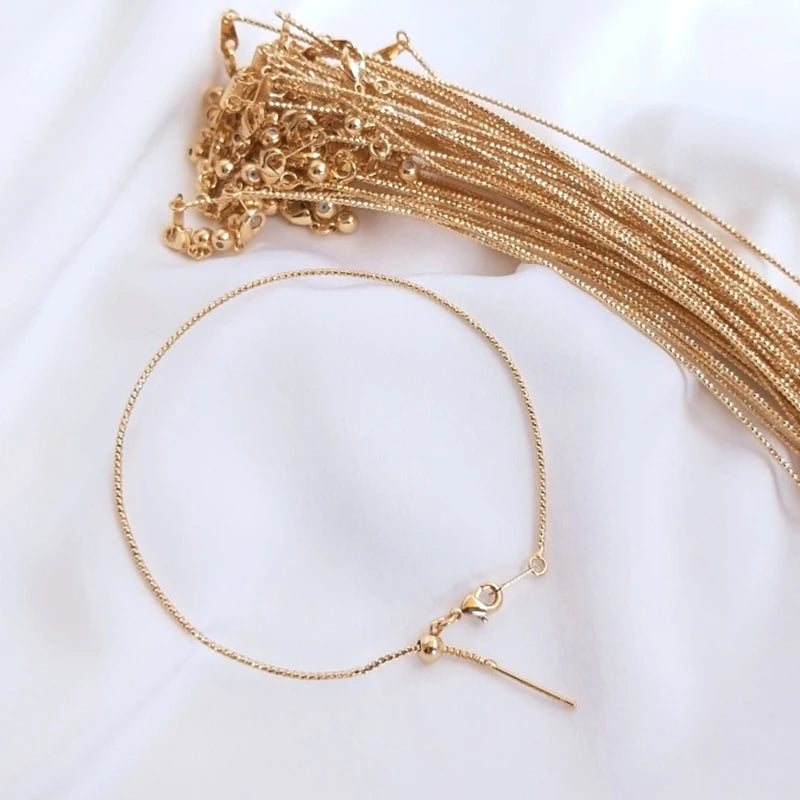 14K Gold Plated Adjustable Bracelet Chains DIY Jewelry Findings