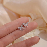 14k Micro-Inlaid Zircon Butterfly Earrings for Women