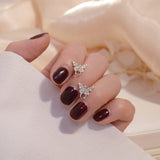 14k Micro-Inlaid Zircon Butterfly Earrings for Women