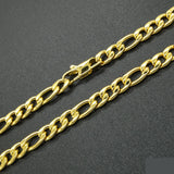 18K Plated Necklace 6mm Width Stainless Steel Chain 20-36''