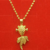 18K Real Flower Pendant Necklace Women's Vietnam Placer Jewelry