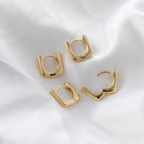 18k Geometric Square Earrings Accessories