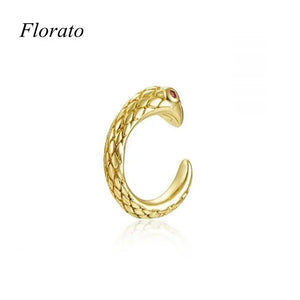 24K Gold/925 Silver Crystal Zircon Ear Clips