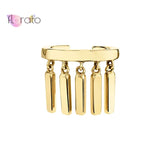 24K Gold/925 Silver Tassel Clip Earrings for Women C Shaped Ear Cuff Jewelry