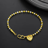 24k Plated Two Tone Love Beads Bracelet for Woman