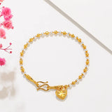 24k Two Tone Love Beads Bracelet for Women