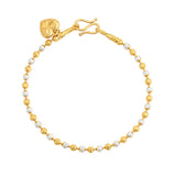 24k Plated Two Tone Love Beads Bracelet for Woman