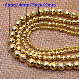 Hematite Stone Beads Faceted Round Loose Beads for Jewelry Making
