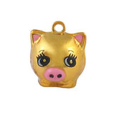 Enamel Cartoon Pig Jingle Bell Charms DIY Jewelry Craft Findings