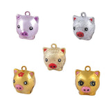 Enamel Cartoon Pig Jingle Bell Charms DIY Jewelry Craft Findings