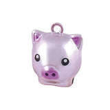 Enamel Cartoon Pig Jingle Bell Charms DIY Jewelry Craft Findings