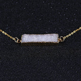 Plated Agate Druzy Pendant Necklace