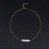 Plated Agate Druzy Pendant Necklace