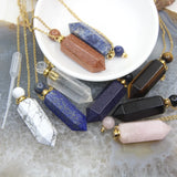 Plated Chain Gemstone Prism Perfume Bottle Pendant