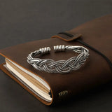 S925 Silver Fried Dough Twist Bracelet Retro Hip-hop Punk Creative
