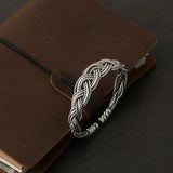 S925 Silver Fried Dough Twist Bracelet Retro Hip-hop Punk Creative