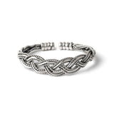 S925 Silver Fried Dough Twist Bracelet Retro Hip-hop Punk Creative