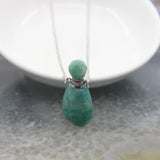 Plated Silvers Chain Amazonite Quartz Perfume Bottle Pendant Necklace