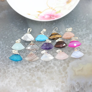 Faceted Stone Charms Earrings & Necklace Set