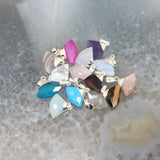 Faceted Stone Charms Earrings & Necklace Set