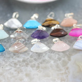 Faceted Stone Charms Earrings & Necklace Set