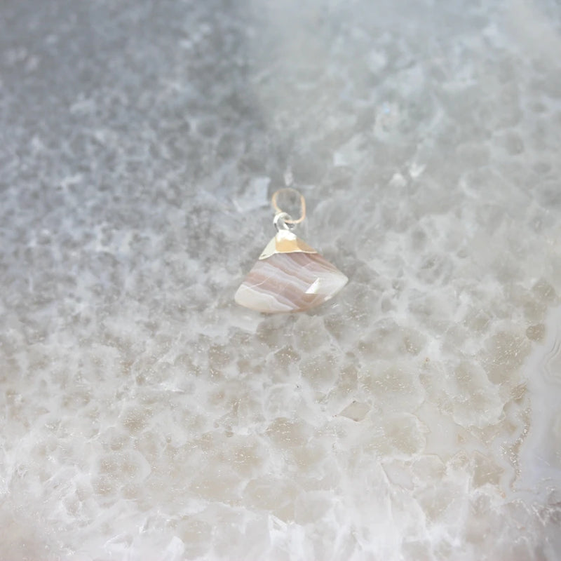 Faceted Stone Charms Earrings & Necklace Set