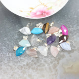 Faceted Stone Charms Earrings & Necklace Set