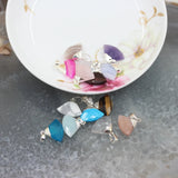 Faceted Stone Charms Earrings & Necklace Set