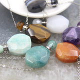Gemstone Perfume Bottle Necklace Amethyst Amazonite Quartz Oil Diffuser Charm