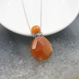 Gemstone Perfume Bottle Necklace Amethyst Amazonite Quartz Oil Diffuser Charm