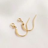 True Color-Preserving Flat Ear Hook Earrings Clasps With Bead
