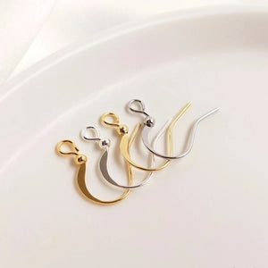 True Color-Preserving Flat Ear Hook Earrings Clasps With Bead