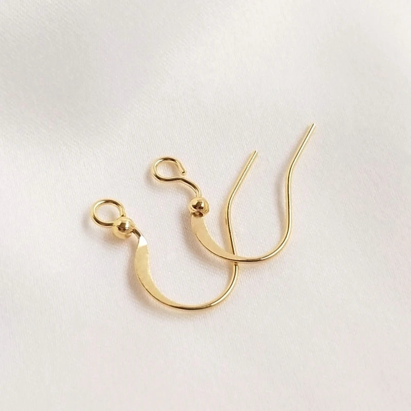 True Color-Preserving Flat Ear Hook Earrings Clasps With Bead