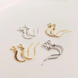 True Color-Preserving Flat Ear Hook Earrings Clasps With Bead