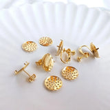 S925 Pins Disc Plug Ear Clip Settings DIY Jewelry Making Findings