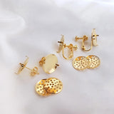 S925 Pins Disc Plug Ear Clip Settings DIY Jewelry Making Findings