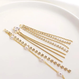 Zircon Tassel Chain Earrings Pendants DIY Jewelry Making