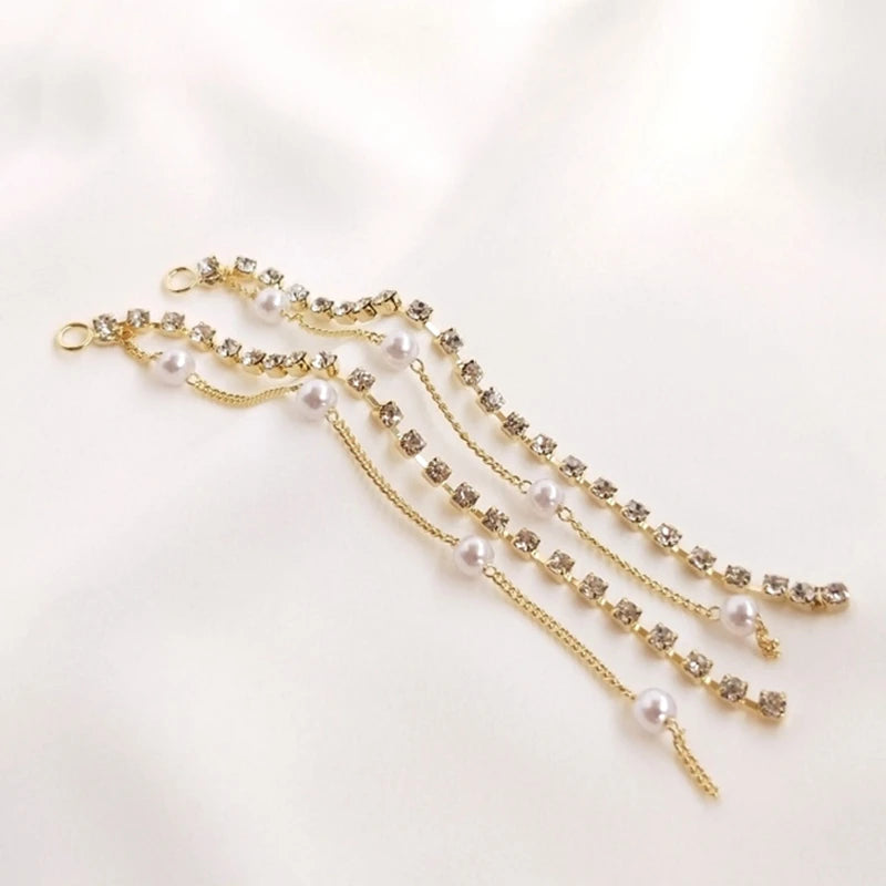 Zircon Tassel Chain Earrings Pendants DIY Jewelry Making