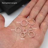 Rose Cartilage Hoop Earrings 925 Sterling Silver Mini Small Circle Earrings