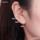Rose Cartilage Hoop Earrings 925 Sterling Silver Mini Small Circle Earrings