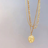 14K Real Necklace Shine Human Head Personalized Necklaces Glamour Jewelry