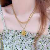 14K Real Necklace Shine Human Head Personalized Necklaces Glamour Jewelry