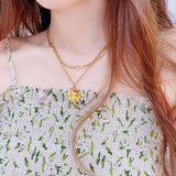 14K Real Necklace Shine Human Head Personalized Necklaces Glamour Jewelry