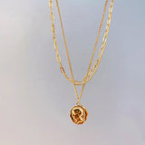 14K Real Necklace Shine Human Head Personalized Necklaces Glamour Jewelry