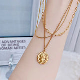 14K Real Necklace Shine Human Head Personalized Necklaces Glamour Jewelry