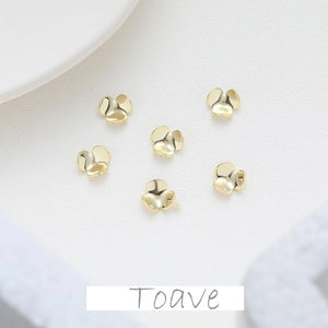 14K Gold Plated Three-Petal Flower DIY Jewelry Material